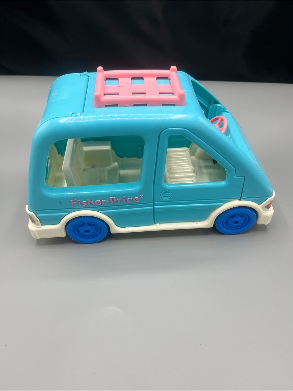 Fisher Price Loving Family Dollhouse Mini-van Car Blue Van 1993 Vintage Vehicle